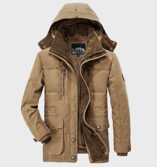 Cozy Mens Insulated Parka with Hood - Pexav