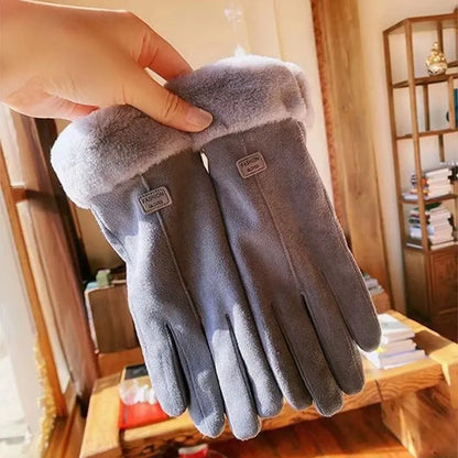 Warm Sweden Ladies' Gloves - VelvTouch-Blue-1-Nora Luxe