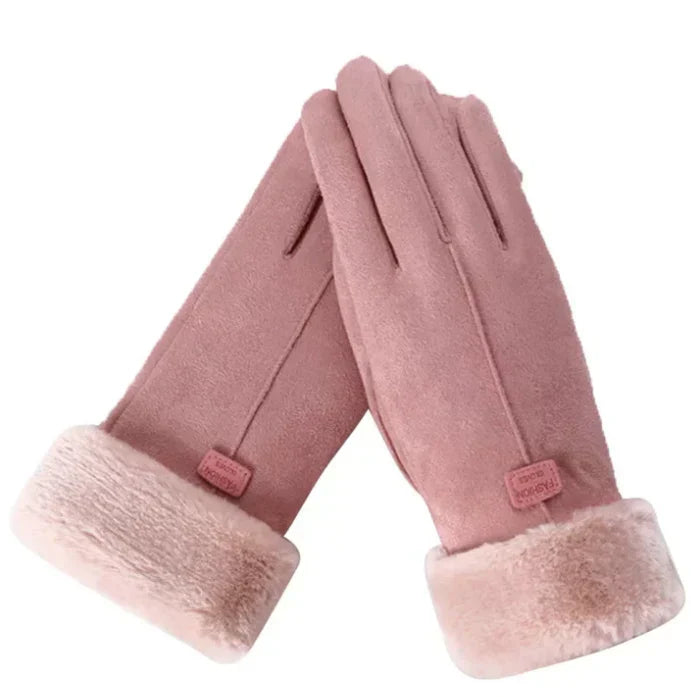 Warm Sweden Ladies' Gloves - VelvTouch-Pink-1-Nora Luxe