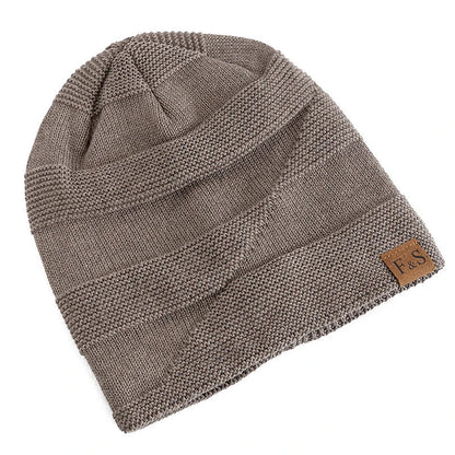 Warm Winter Hat with Fleece Lining - Luna-Khaki-22.05 in - 22.83 in-Nora Luxe