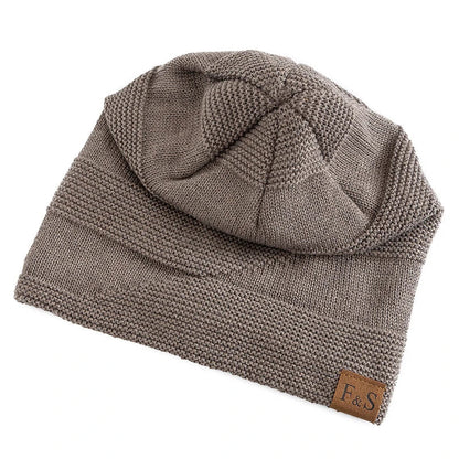 Warm Winter Hat with Fleece Lining - Luna-Khaki-22.05 in - 22.83 in-Nora Luxe