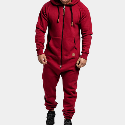 Warm Winter Jumpsuit for Men - Axel-Red-S-Nora Luxe