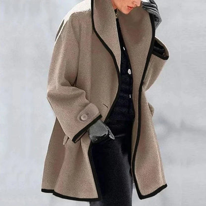 Warm Winter Wool Ladies Trench Coat - Emma-Brown-S-Nora Luxe