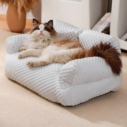 Washable Plush Pet Bed - CozyPaws-Green-M-Nora Luxe