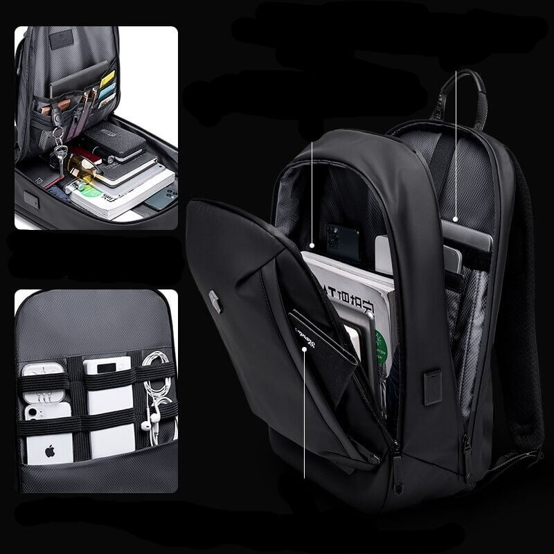 Secure Water Repellent Hiking Daypack with Hidden Pockets
