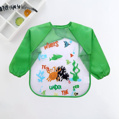 Waterproof Baby Bib with Sleeves-A-0-3 years old-Nora Luxe