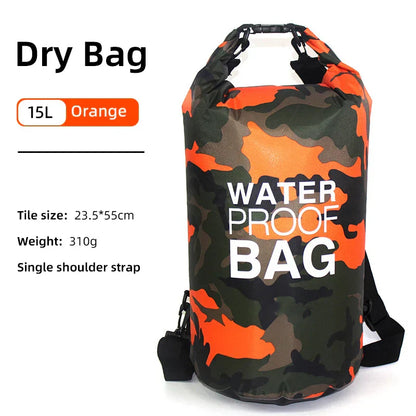 Waterproof Backpack with Wet/Dry Separation - AquaVault-Orange-15L-Nora Luxe