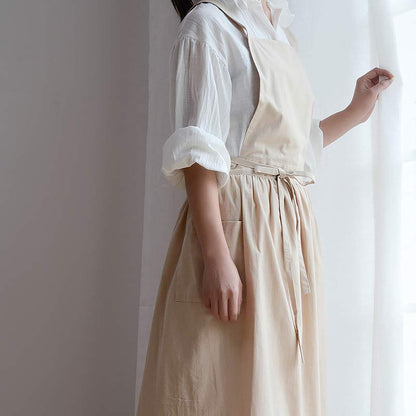 Waterproof Cotton Apron with Convenient Pockets - ChefMate-Pink-Nora Luxe