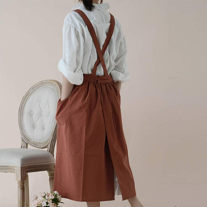Waterproof Cotton Apron with Convenient Pockets - ChefMate-Pink-Nora Luxe