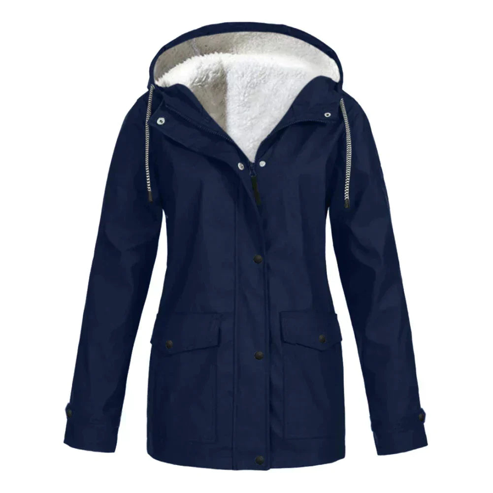 Waterproof Ladies Rain Jacket - Skye-Blue-S-Nora Luxe