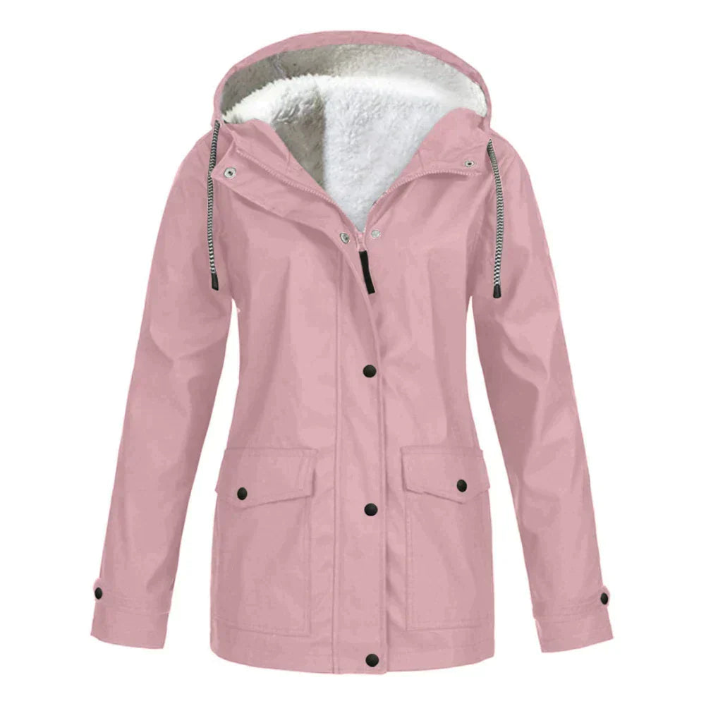 Waterproof Ladies Rain Jacket - Skye-Pink-S-Nora Luxe
