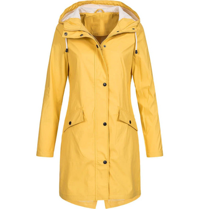 Waterproof Long Ladies' Raincoat - Luna-Yellow-S-Nora Luxe