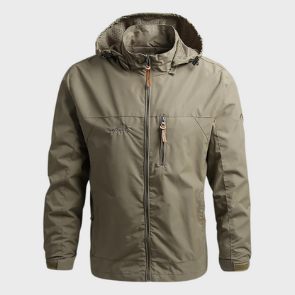 Waterproof Men's Jacket - ElementShield-Khaki-M-Nora Luxe