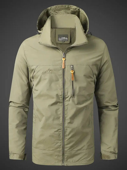 Waterproof Men's Varsity Jacket - StormGuard-Olive Green-M-Nora Luxe