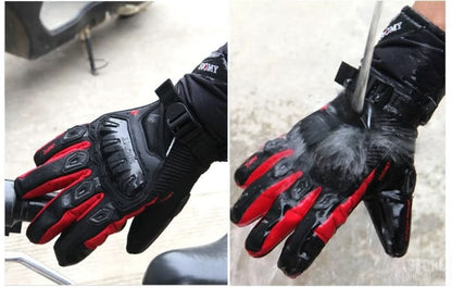 Waterproof Motorcycle Gloves for Winter - ShieldRide-Black-M-Nora Luxe