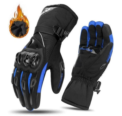 Waterproof Motorcycle Gloves for Winter - ShieldRide-Blue-M-Nora Luxe