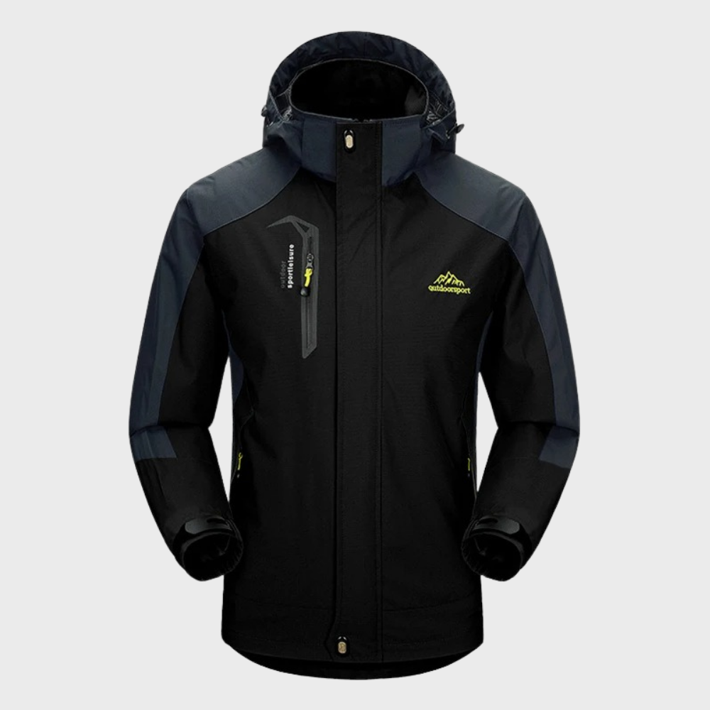 Waterproof Wind Jacket for Men - StormGuard-Black-L-Nora Luxe