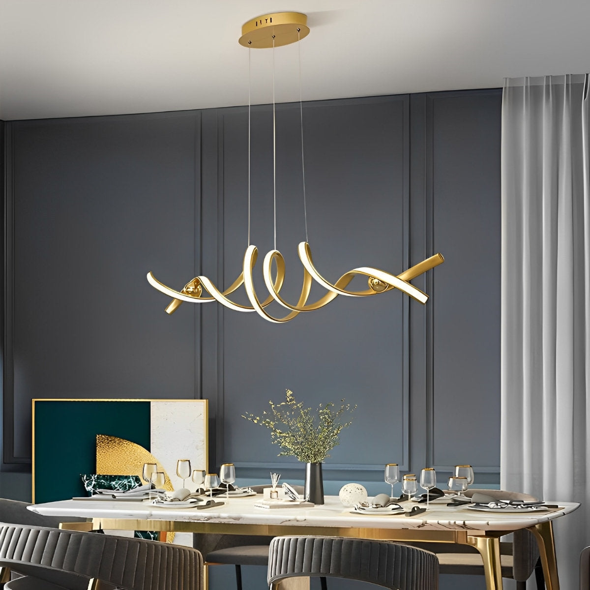 Sleek Modern Dimmable LED Pendant Light Fixture