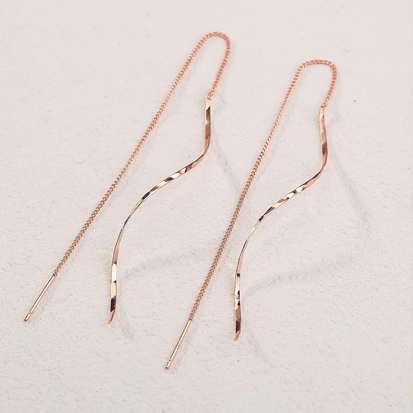 Wave Threader Earrings | Stylish Women's Jewellery-GOLD-Nora Luxe