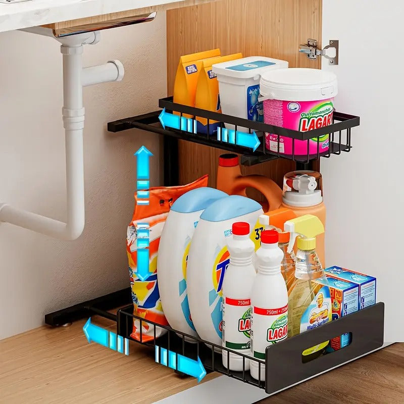Double Layer Roll Out Kitchen Sink Storage