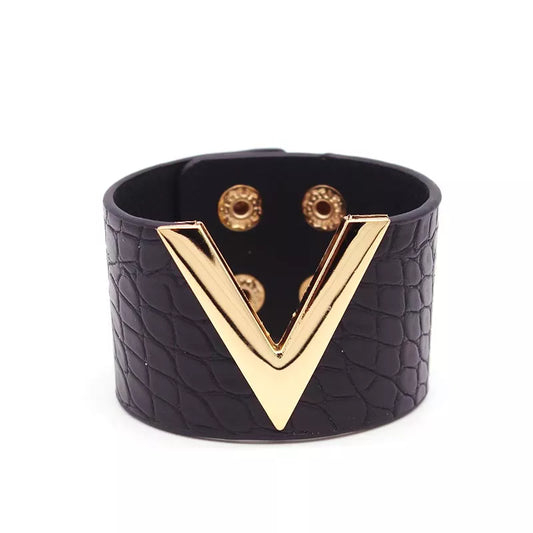 Classic Brown Leather Cuff Bracelet - Pexav