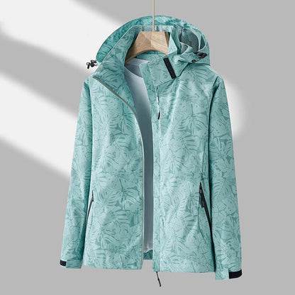Windproof Ladies Jacket with Hood - Ayla-Mint Green-M-Nora Luxe