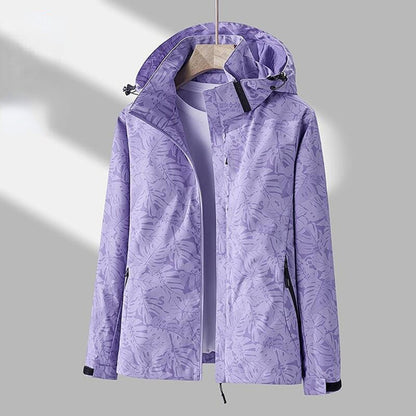 Windproof Ladies Jacket with Hood - Ayla-Purple-M-Nora Luxe