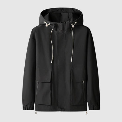 Waterproof Mens Parka Coat with Hood and Zipper - Pexav