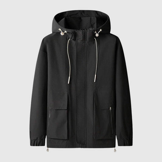 Waterproof Mens Parka Coat with Hood and Zipper - Pexav