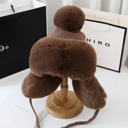 Winter Shield Earflap Ski Hat for Women - Tressa-Brown-Nora Luxe