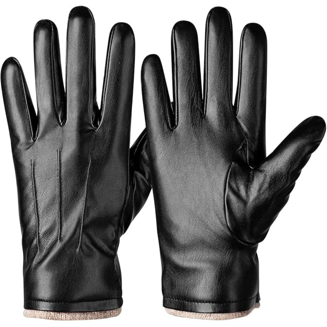Warm Waterproof Leather Touch Screen Gloves - Pexav
