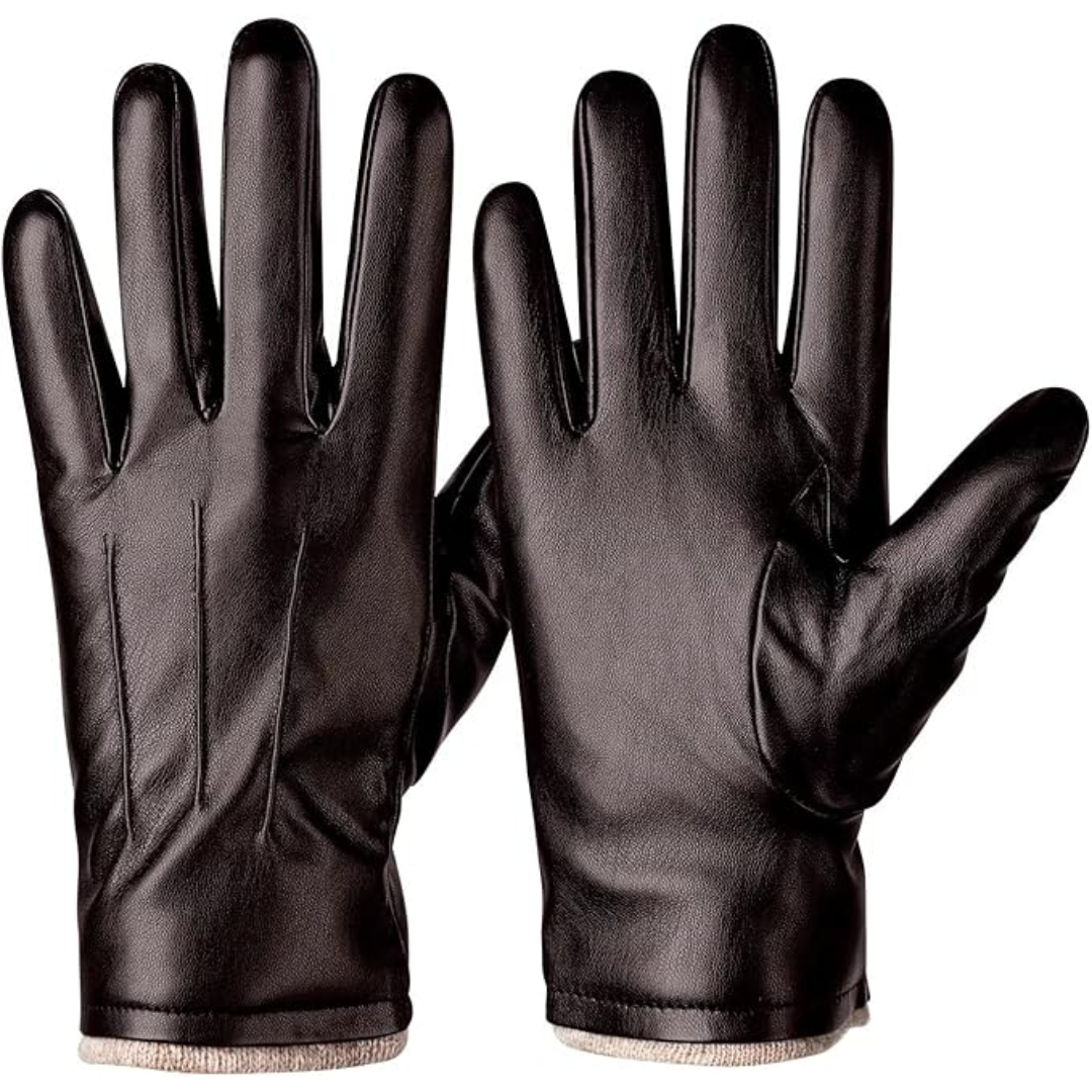 Winter Thermal Touchscreen Leather Gloves - Mason-Brown-Nora Luxe