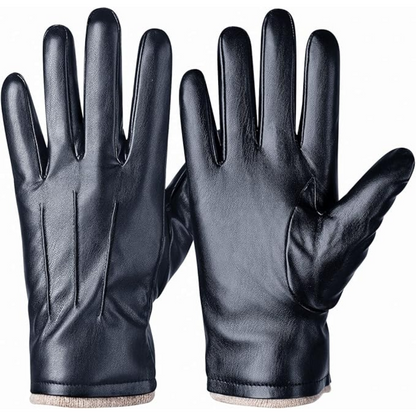 Winter Thermal Touchscreen Leather Gloves - Mason-Marine blue-Nora Luxe