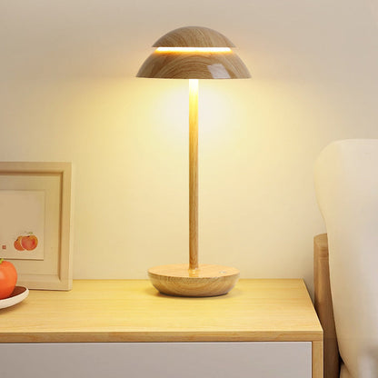 Wireless Rechargeable Table Lamp with LED Lighting - GlowBeam-Wood-Nora Luxe