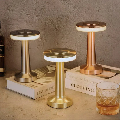 Wireless Retro Table Lamp - LumiBar-Gold-Nora Luxe