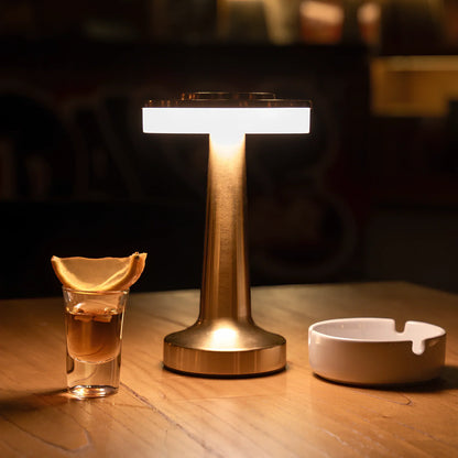 Wireless Retro Table Lamp - LumiBar-Gold-Nora Luxe