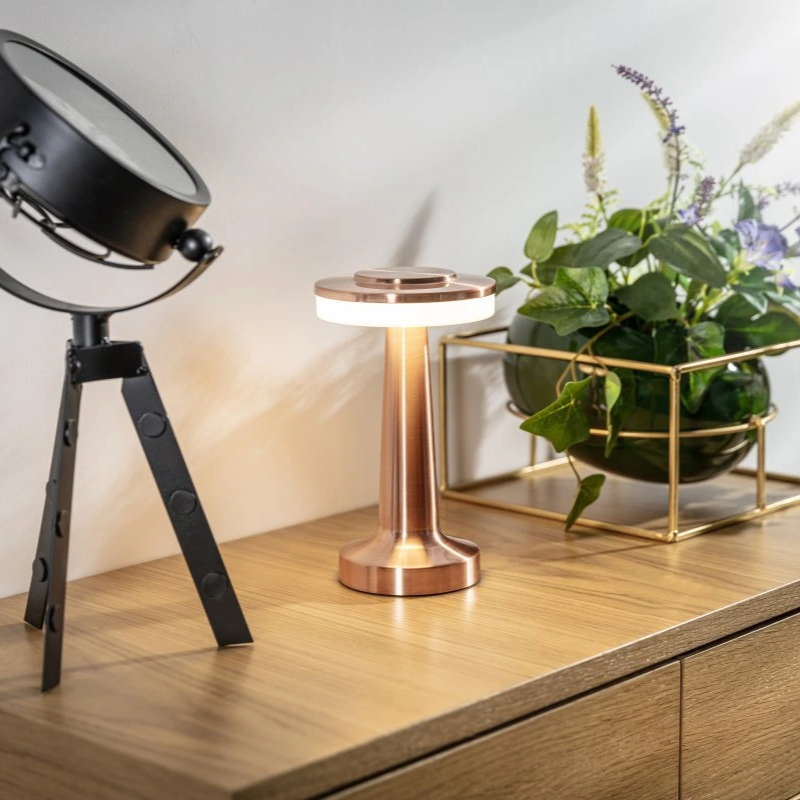 Wireless Retro Table Lamp - LumiBar-Gold-Nora Luxe