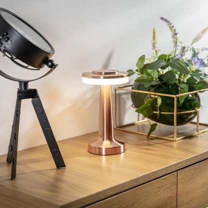 Wireless Retro Table Lamp - LumiBar-Gold-Nora Luxe