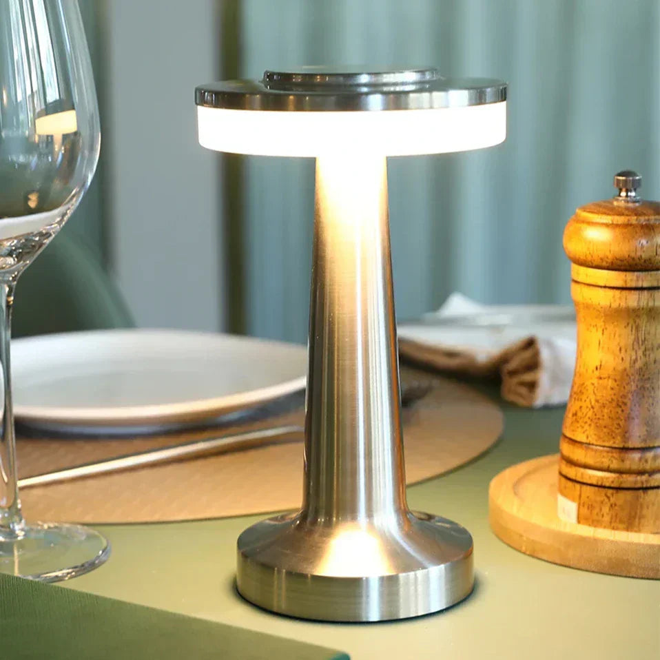Wireless Retro Table Lamp - LumiBar-Gold-Nora Luxe