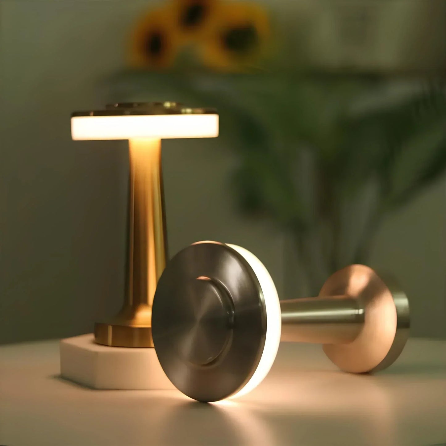 Wireless Retro Table Lamp - LumiBar-Gold-Nora Luxe
