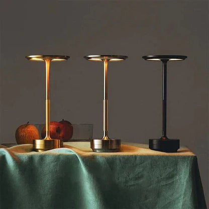 Wireless USB Rechargeable Design Table Lamp - GlowBeam-Gold-Nora Luxe