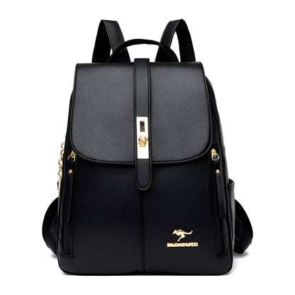 Stylish Ladies Water Resistant Leather Backpack Bag - Pexav