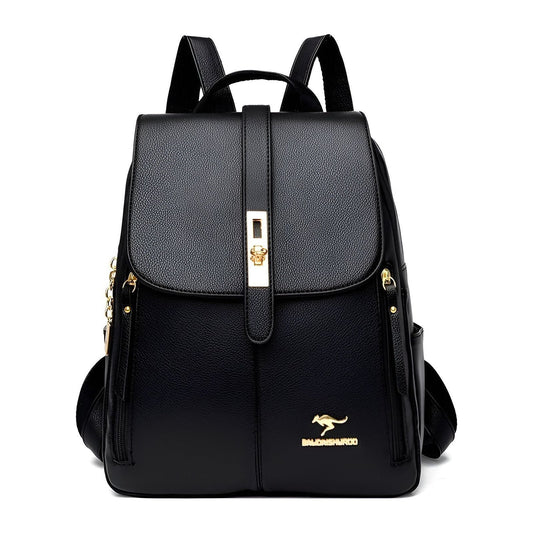 Stylish Ladies Water Resistant Leather Backpack Bag - Pexav