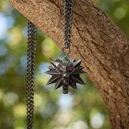 WOLF HUNT LOCKET NECKLACE-Red Eyes-Nora Luxe
