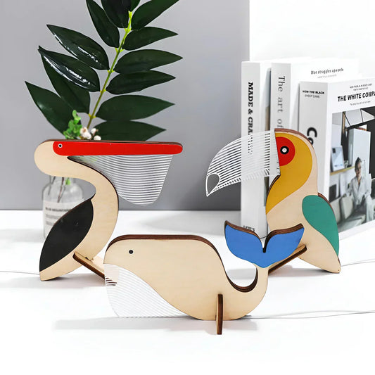 Rustic Woodland Animal Desk Lamp - Pexav