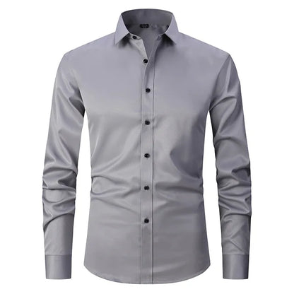 Smooth Fit Stretch Mens Dress Shirt - Pexav
