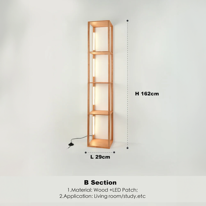 Rustic Wood LED Lamp Floating Shelf