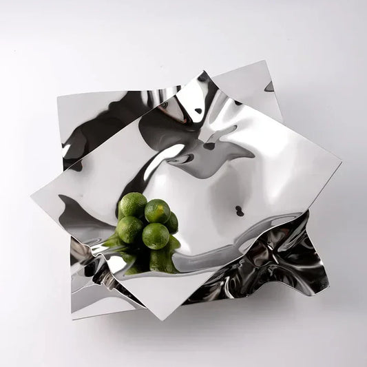 Sleek Metal Serving Platter – Elegant Home Decor Tray - Pexav