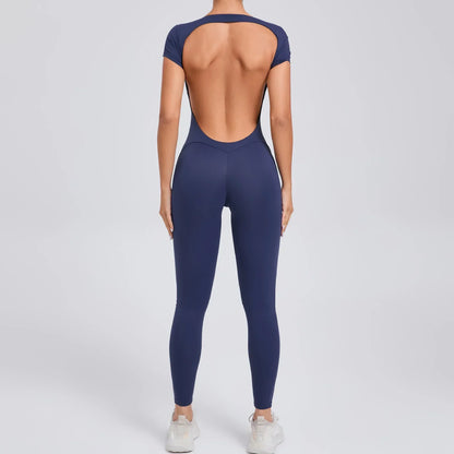 Yoga Jumpsuit with Breathable & Flexible Design - Luna-Blue-M-Nora Luxe