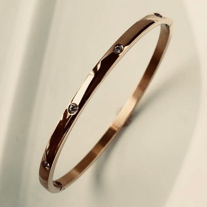 ZIRCON INLAY BRACELET-Rose ten-58-60mm-Nora Luxe